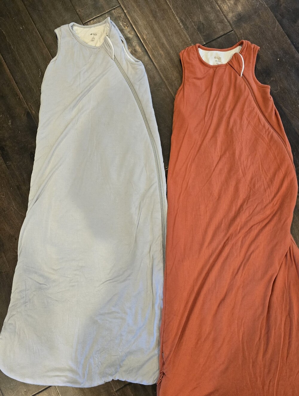 Kyte Sleeveless Cotton Sleep Gown - Rust and Light Gray